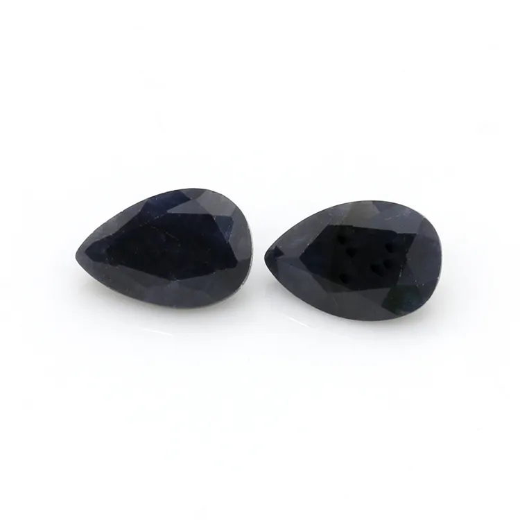 Natural China Loose gemstones pear Cut black Sapphire gemstone precious stone Popular customized natural gemstones