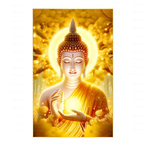 Qualidade Crystal <span class=keywords><strong>Buddha</strong></span> Canvas Impressão artística Cartaz Golden <span class=keywords><strong>Buddha</strong></span> Wall Hanging Decor Pintura a óleo Medium Frame Home Decor - Product Image 5