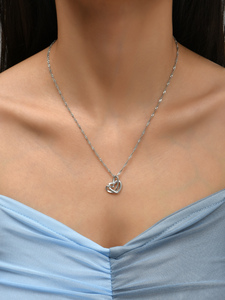 Collana pendente all'ingrosso doppio cuore che tocca la collana arenaceo macinato amore - Product Image 6