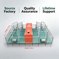 Nouvelle cage de mise bas composite avec plancher antidérapant en composite et cadre en acier galvanisé à chaud pour l'équipement d'élevage porcin