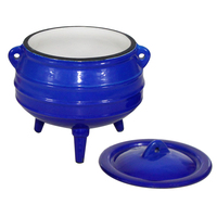 Bouilloire en fonte à trois pieds de 7,8 litres, potjie pot d'Afrique du Sud, ensemble de batterie de cuisine, grand chaudron pour la cuisine en plein air et le camping