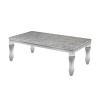 Table basse de salon de style moderne avec structure en acier inoxydable et plateau en marbre à vendre
