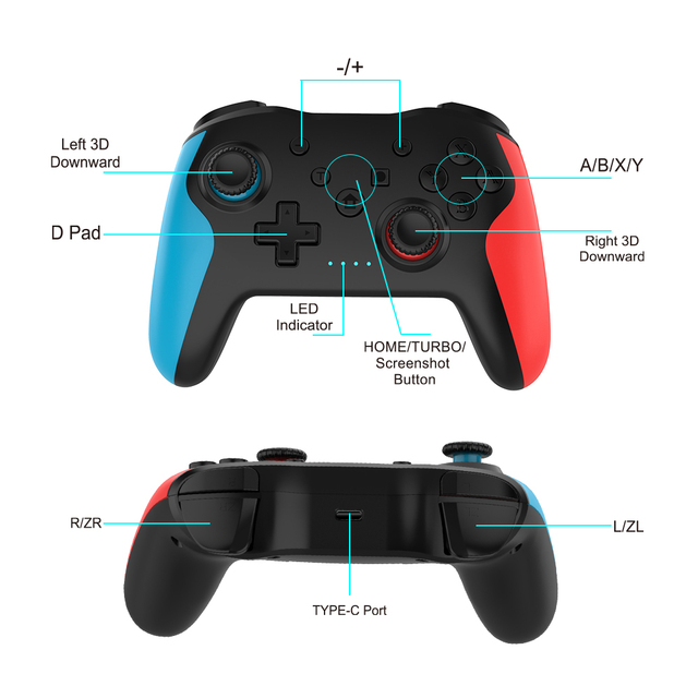 TISHRIC Lite Wireless Gamepad BT4.0 Game Controller for Android PC for PS3 NS Switch Compatible with Mobile Phones Steam Games