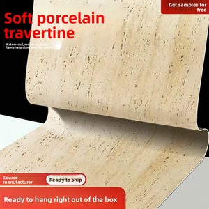 <span class=keywords><strong>Panneaux</strong></span> décoratifs en travertin, placage en porcelaine souple, <span class=keywords><strong>imitation</strong></span> <span class=keywords><strong>pierre</strong></span> PU, grandes dalles, carreaux muraux extérieurs, matériaux en <span class=keywords><strong>pierre</strong></span> flexibles 3D - Product Image 1