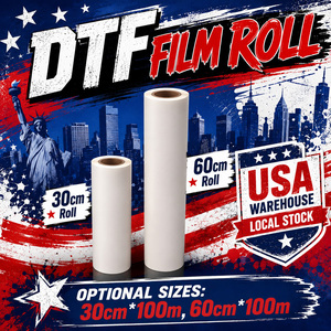 โกซัม ยูเอสเอ วาร์เฮาส์ จัดส่งเร็ว ฟิล์ม DTF ม้วน 60 ซม. 30 ซม. ฟิล์ม PET สำหรับรีดร้อน แบบด้านเดียว/สองด้าน สำหรับพิมพ์ลายเสื้อยืด - Product Image 1