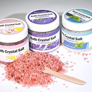 Sal de cristal de baño-Aromas de Rosa/menta/lavanda Fórmula natural a base de plantas Vegano y libre de crueldad Etiqueta privada OEM para spa - Product Image 1