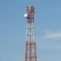 Tour de télécommunication autoportante à 4 poteaux en treillis d'acier galvanisé à chaud pour micro-ondes/radio VHF