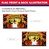 Drapeau personnalisé économique 3x5 pieds pour Halloween, maison hantée, bannière de fond extérieure en polyester robuste pour fête