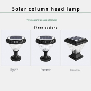 Lampada da giardino solare esterna impermeabile IP65 colonna esterna Post pilastro lampada per cortile & Villa cancello - Product Image 4