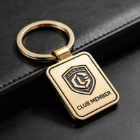 Porte-clés personnalisés en métal pour membres de club, porte-clés en alliage de zinc durable avec texte personnalisé pour souvenirs promotionnels d'entreprise