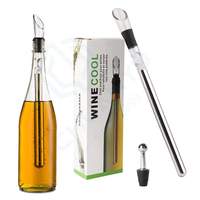 Coffret Cadeau : Ensemble de Refroidisseur de Bouteille de Vin en Métal avec Bouchon et Bec Verseur Aérateur
