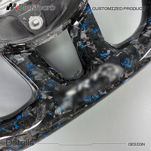 Volante calefactable de fibra de carbono forjado azul cielo personalizado con LED para Dodge Charger Challenger Hellcat SRT R/T SXT GT 2013-2023 - Product Image 4