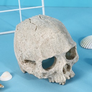 Decoración para Acuario, Adorno de Calavera de Resina SKS10, Escondite para Peces, Cueva para Camarones, Calavera Simulada para Acuarios - Product Image 4