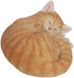 นอนแมวนอน Tabby รูปปั้นแมว<span class=keywords><strong>สี</strong></span>ส้มประติมากรรมตกแต่งบ้านห้องนั่งเล่นตกแต่งเครื่องประดับ - Product Image 1