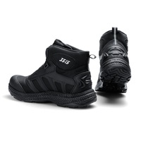 Bottes tactiques de course confortables en cuir véritable de style urbain pour hommes Fermeture à lacets Protection anti-perforation Nouvelle sortie