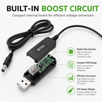 Câble de suralimentation USB 5V vers 12V, connecteur mâle DC 5521, conducteur CCA, circuit intelligent, plug-and-play pour caméra CCTV