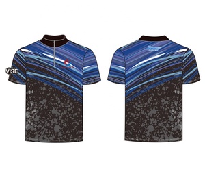 <strong>Men's</strong> Custom Made Sublimation <strong>Bowling</strong> Jersey, 1 Quarter Zipper 100% Polyester Quick Dry <strong>Bowling</strong> Polo <strong>Shirt</strong> - Product Image 3
