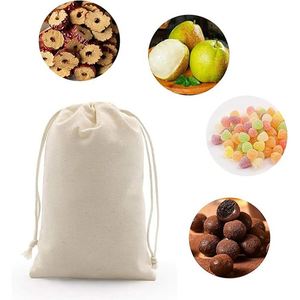 Bolsa de Algodón con Cordón, Bolsa de Muselina Natural de 17x23cm, Bolsa de Almacenamiento Grande, Bolsa para Dulces, Juguetes, Bolsa Protectora contra el Polvo para Artículos del Hogar - Product Image 6