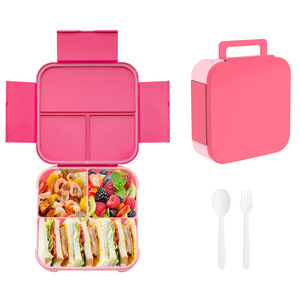 Fiambrera portátil para niños con tapa de plástico sellada para <span class=keywords><strong>Amazon</strong></span> Flip con compartimento para ensalada de frutas - Product Image 6