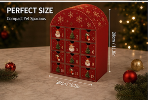 Boîte mystère de Noël de luxe en forme d'arche avec tiroirs, calendrier de l'Avent en carton rigide pour bijoux et bonbons - Product Image 2