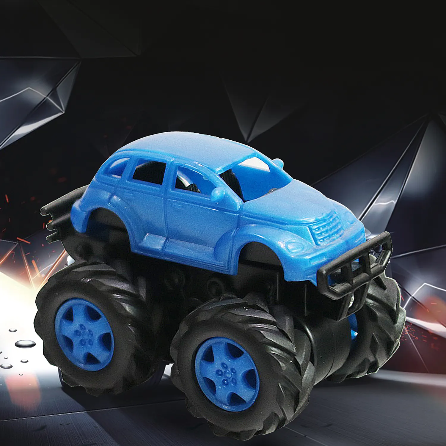 6 colors Plastic Big Wheels Monster Trucks Pull Back Vehicles Cars for Toddlers