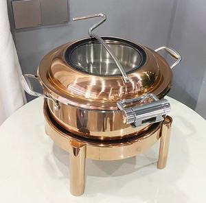 Juego de Utensilios de Cocina para Buffet Liyunda, Calentador de Comida tipo Chafing Dish, Acero Inoxidable, 6L, Dorado, para <span class=keywords><strong>Restaurante</strong></span> - Product Image 5
