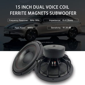Haut-parleur de <span class=keywords><strong>basse</strong></span> Zeming 15 pouces avec cône en papier, double bobine mobile, impédance 4 ohms, triple aimants, pour audio de voiture - Product Image 2