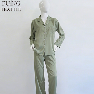 Conjunto de Pijama de Seda Satinada para Mujer, Marca Fung 6001, Cintura Elástica, Transpirable, Color Sólido, para Damas de Honor, Navidad - Product Image 5