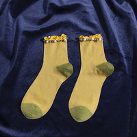 Chaussettes en Lurex Métallique Personnalisées pour Femmes, Scintillantes Argentées avec Perles – Vente en Gros