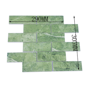 Azulejo de mosaico de vidrio reciclado de rayas verdes, pegatina impermeable, mosaico de guijarros de piscina verde para azulejo de piscina de Villa - Product Image 4