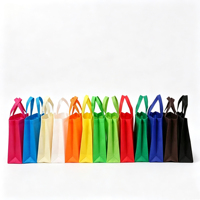 Sacs fourre-tout réutilisables écologiques bon marché, imprimés sur mesure, en tissu recyclable non tissé, avec poignées et logo