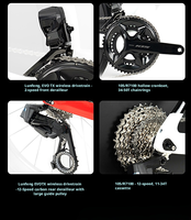Vélo de triathlon en carbone 24 vitesses avec groupe électronique R7100, changement de vitesse de précision, roues fermées aérodynamiques, vélo de route