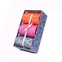 Ensemble de 3 coffrets cadeaux élégants de qualité supérieure en forme de cylindre en carton imprimé à la main en papier rigide, excellent pour l'emballage de cadeaux