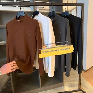 T-shirt Homme Col Rond Manches Longues Coupe Droite en Fibre de Polyester Jacquard 220g, Très Élastique, Décontracté et Tendance, Printemps-Automne - Product Image 3