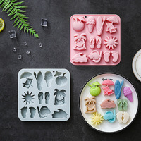 Moules à gâteau en silicone antiadhésifs à thème plage, réutilisables, de qualité alimentaire, mignons, en silicone magnétique pour chocolat, bonbons et glaces DIY
