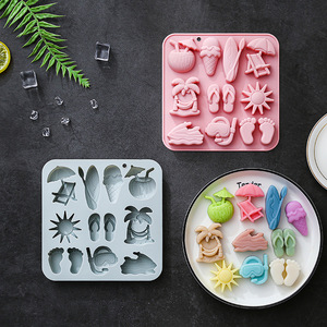 Moldes de Silicona Antiadherentes con Diseño de Playa, Reutilizables, de Grado Alimenticio, Lindos Moldes Magnéticos de Silicona para Chocolate, Dulces y Hielo - Product Image 5