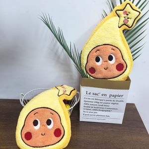 Toalla de Mano con Diseño de Personaje Animado, Conejo Amarillo con Burbujas, de Felpa Coral Bordada, para Baño y Cocina - Product Image 3