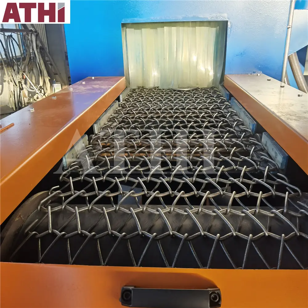 Machine automatique de grenaillage de ceinture en treillis métallique fournisseur chinois pour le nettoyage de surface de pièces de soudure de tôles d'acier de construction