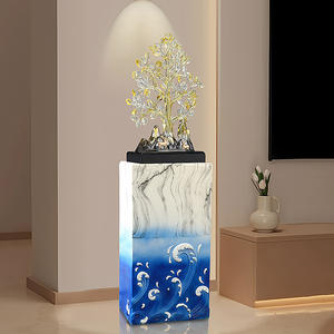 Adorno de piso de árbol de la fortuna de gama alta de lujo, artesanías de resina para sala de estar, gabinete de TV, gabinete de vino, decoración de apertura de escalera - Product Image 4