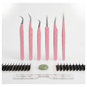 Export Quality Fiber Grip Eyelash Extension Tweezers Mega Volume Pointed Tip 45 Degree <b>Lash</b> Tweezer Slim Tip Professional <b>Lash</b> - Product Image 4