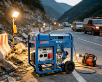 Yuchai 7kW Einphasiger/Dreiphasiger Tragbarer Dieselgenerator mit Elektrostart, Offener Rahmen, 230V 200A YC7GF-3, Geräuscharmer Typ, 1800 U/min, ATS