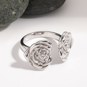 แหวนเปิดรูปดอกกุหลาบ MICCI ชุบทอง 18K กันน้ำ ป้องกันการหมอง ทำจากสแตนเลสสตีล - Product Image 2