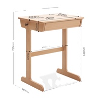 E2169 Table et bureau d'apprentissage et d'étude multifonctionnels en bois de hêtre pour enfants et enfants et étudiants