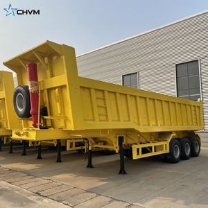 Tout nouveau 3/4/5/6 essieux remorque de camion à benne basculante à Suspension pneumatique à queue hydraulique robuste 40 à 120 tonnes semi-remorque en acier personnalisée - Product Image 3