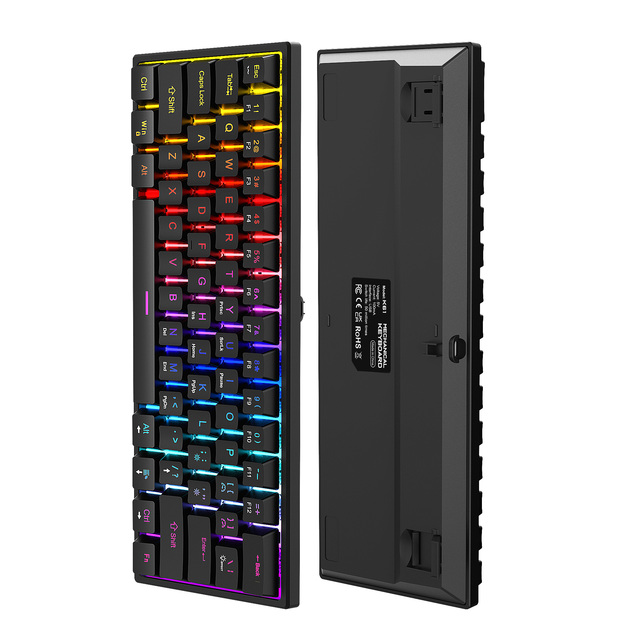 OEM RGB Mechanical Wireless 60% Keyboard LCD QWERTY Style Ergonomic 61 Keys Gateron Axis Body New Desktop PC Keyboard Lighting