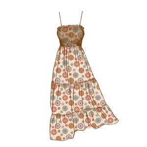 Vestido Hawaiano Personalizado OEM para Mujer, con Estampado, Tirantes Finos, Estilo Smocked, sin Tirantes, Vestido de Vacaciones para Chicas - Product Image 6