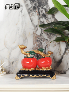 ใหม่ศิลปะพื้นบ้านจีนงานฝีมือเรซิ่นเครื่องประดับการออกแบบลูกพลับสำหรับห้องนั่งเล่นตู้เก็บไวน์ตู้ทีวีตกแต่งสำนักงาน - Product Image 2