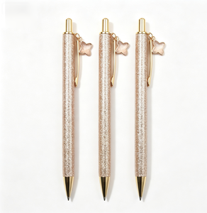 Bolígrafo de Metal con Colgante de Trébol de Cuatro Hojas, Brillante y Duradero, Tinta Multicolor, Portátil, Ideal para Regalos de Boda o Negocios - Product Image 1