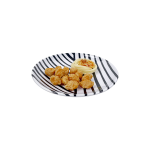 Bestwares Fabricants d'assiettes en mélamine Belles assiettes en mélamine à rayures noires <span class=keywords><strong>et</strong></span> blanches Assiette à dîner de 6/8 pouces - Product Image 2