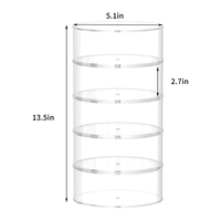 Présentoir rond de rangement pour ceinture en acrylique, 5 pièces, conteneurs transparents, peut être utilisé pour les bijoux, bracelets, bagues, montre et cosmétiques